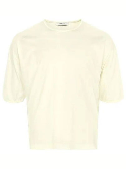 Mercerised Jersey Short Sleeve T-Shirt Yellow - LEMAIRE - BALAAN 2