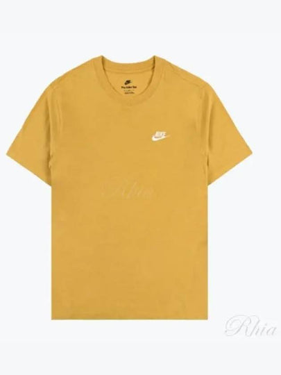 Sportswear Club Short Sleeve T-Shirt Yellow - NIKE - BALAAN 2