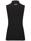 C23MTS020W Front Mesh Half Neck Top Black - CHUCUCHU - BALAAN 2