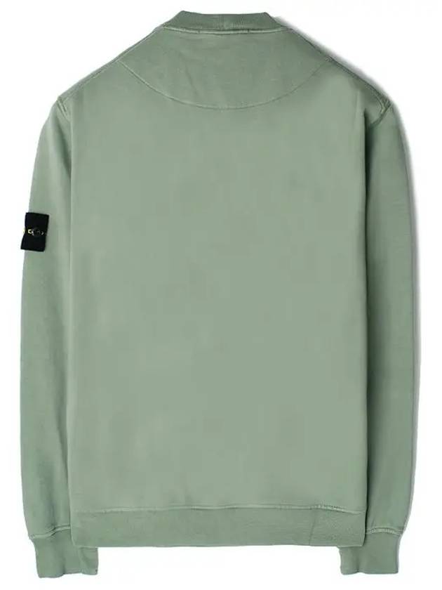 6100044 Organic Cotton Fleece Sweatshirt Sage Green - STONE ISLAND - BALAAN 3