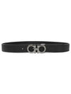 Gancini Reversible Adjustable Leather Belt Black - SALVATORE FERRAGAMO - BALAAN 2