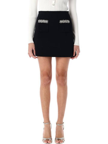 KNIT BLACK MINI SKIRT - SELF PORTRAIT - BALAAN 1