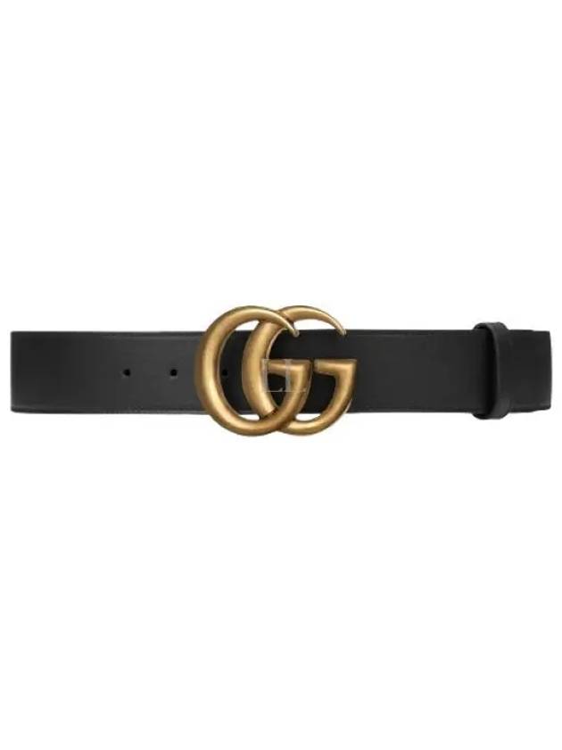 GG Marmont Buckle Leather Belt Black - GUCCI - BALAAN 2