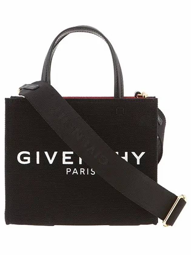 Mini G-Tote Shopping Bag In Canvas Black - GIVENCHY - BALAAN 3