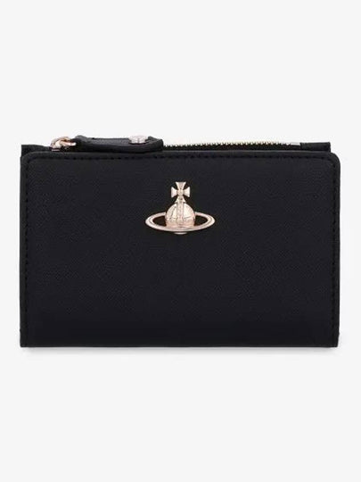 ORB Logo Saffiano Card Wallet Black - VIVIENNE WESTWOOD - BALAAN 2