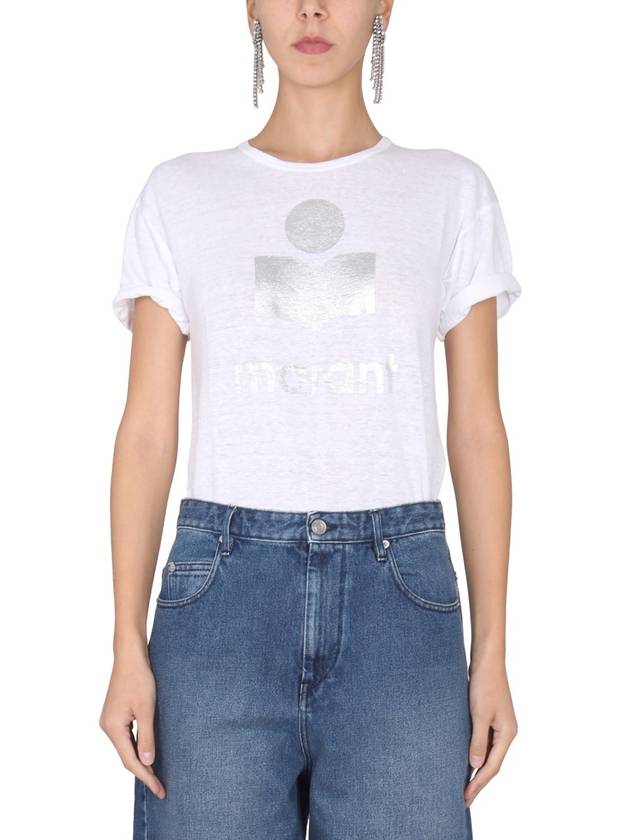 Koldi Linen Short Sleeve T-Shirt White - ISABEL MARANT ETOILE - BALAAN 2