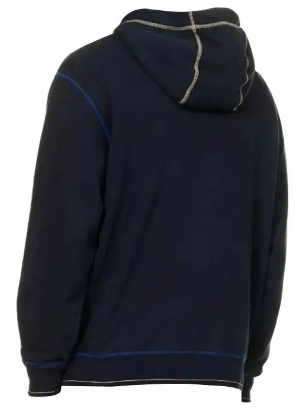 Brushed Cotton Fleece Hoodie Navy - STONE ISLAND - BALAAN 3