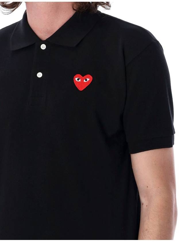 Comme Des Garçons Play Classic Polo Shirt With Red Heart Patch - COMME DES GARCONS PLAY - BALAAN 3