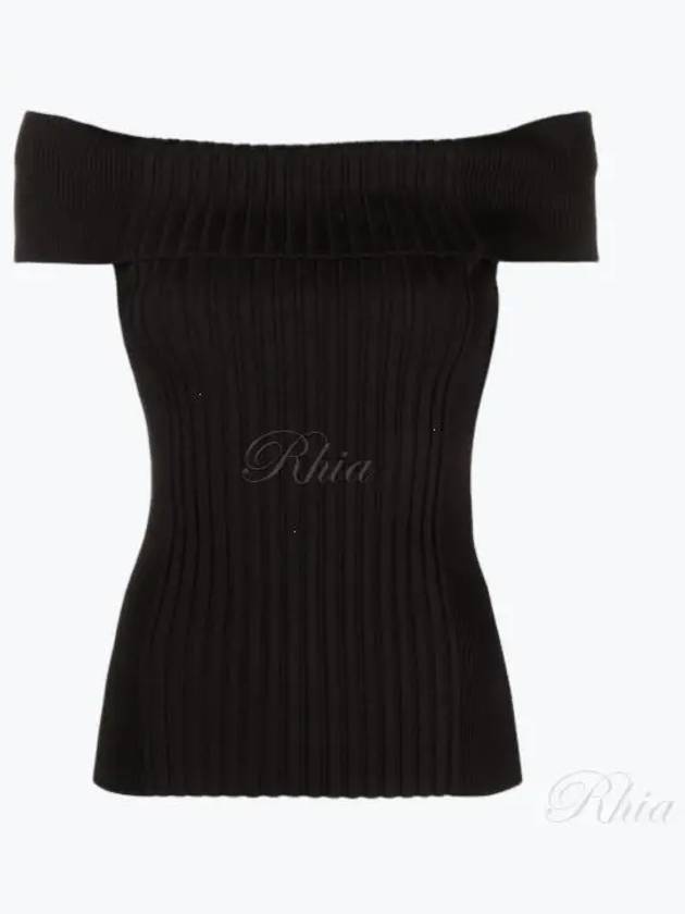 Women's Off-Shoulder Knit Top Black - GANNI - BALAAN 2