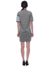 4 Bar Stripe Knit Midi Dress Grey - THOM BROWNE - BALAAN 6