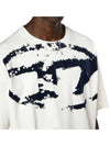 Distressed Flocked Logo Short Sleeve T-Shirt White - DIESEL - BALAAN 3