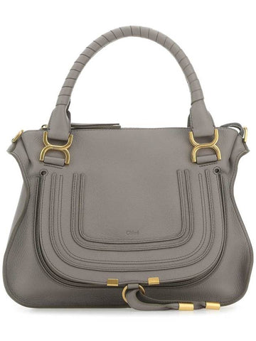 Marcie Grained Leather Tote Bag Grey - CHLOE - BALAAN 1