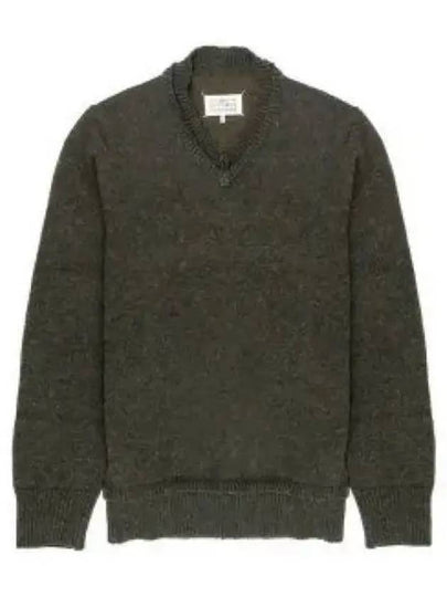 Men's 4 Stitch Elbow Patch Knit Top Dark Green - MAISON MARGIELA - BALAAN 2