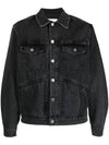 Jango Embroidered Logo Denim Jacket Black - ISABEL MARANT - BALAAN 1