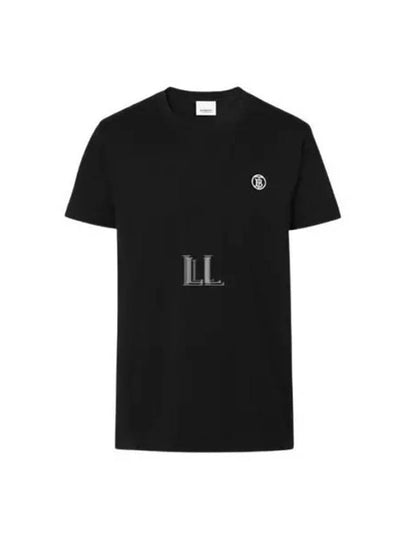 Embroidered Monogram Motif Cotton Short Sleeve T-Shirt Black - BURBERRY - BALAAN 2