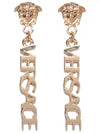 Logo Drop Earrings Gold - VERSACE - BALAAN 7