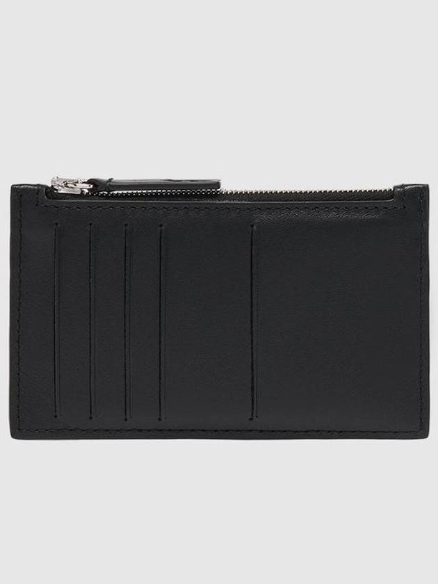 Tricolor Fox Long Zippered Leather Card Wallet Black - MAISON KITSUNE - BALAAN 6