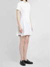 Women's Logo Patch Tennis Flare Short Dress White - THOM BROWNE - BALAAN 5