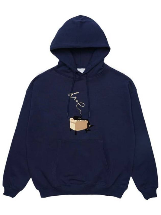 Drold Monsieur LE embroidery logo hooded sweatshirt navy HO145 CO001 NY - DROLE DE MONSIEUR - BALAAN 1