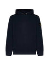 Old Treatment Malfile Fleece Hoodie Navy - STONE ISLAND - BALAAN 2