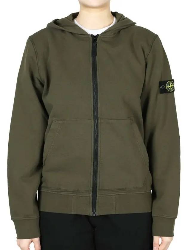 Stone Kids Waffen Patch Hooded Zip Up Jacket Military Green K1S16 6100010S0040 V0054 14A Adult Wearable - STONE ISLAND - BALAAN 2