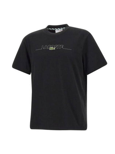 French Made Short Sleeve T-Shirt Black - LACOSTE - BALAAN 1