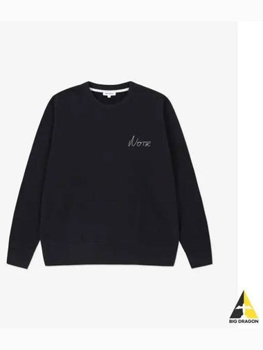 Arne Chain Stitch Logo Sweatshirt Black N2013479999 - NORSE PROJECTS - BALAAN 1