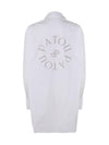 Embroidery Logo Mini Shirt Cotton Short Dress White - PATOU - BALAAN 3