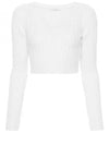 Ifrem Wool Cashmere Crop Knit Top White - MAX MARA - BALAAN 2