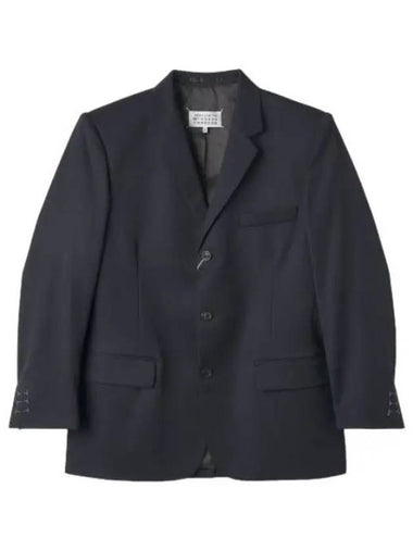 Wool gabardine jacket dark blue - MAISON MARGIELA - BALAAN 1