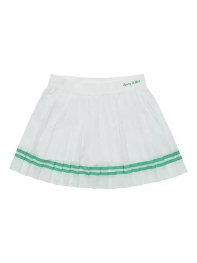 Women's Classic Logo Pleated Skirt White - SPORTY & RICH - BALAAN 2