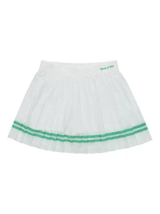 Women's Classic Logo Pleated Skirt White - SPORTY & RICH - BALAAN 2