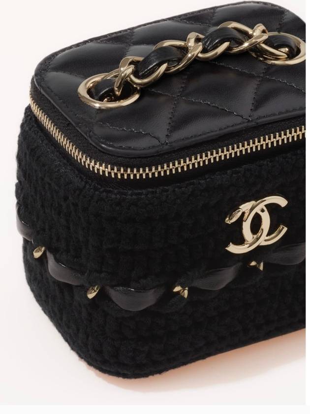 CC Logo Classic Vanity Small Cosmetic Case Mini Bag Black - CHANEL - BALAAN 5