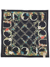 Animal and Floral Print Silk Scarf Black - GUCCI - BALAAN 4