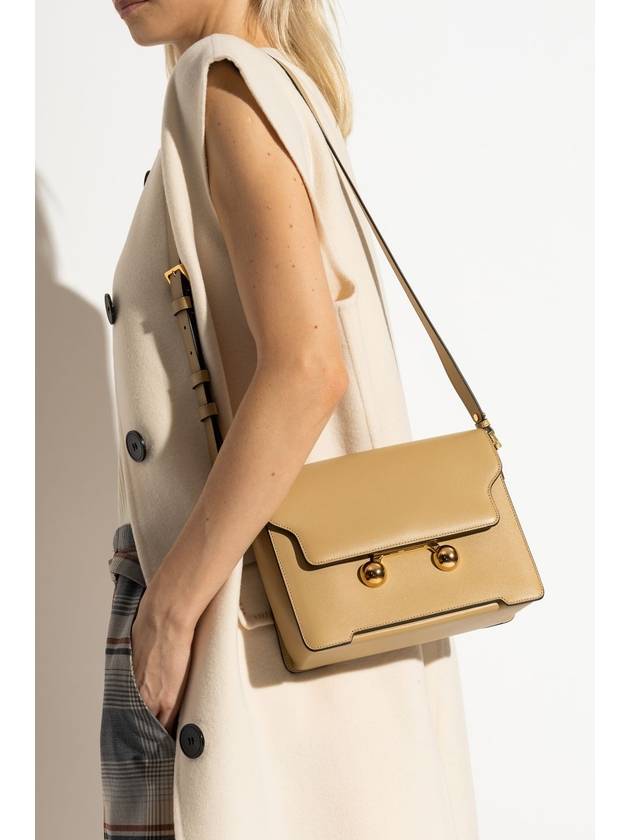 Trunkaroo Medium Leather Shoulder Bag Beige - MARNI - BALAAN 3