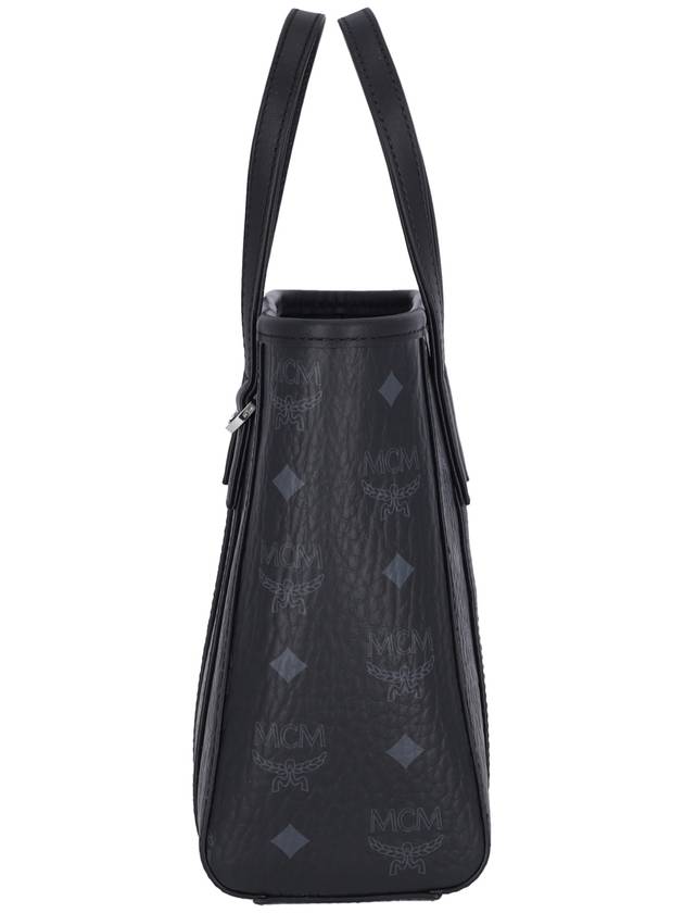 Aren Visetos Shopper Tote Bag Black - MCM - BALAAN 6