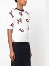 Women's 4 Bar Intarsia Knit Top White - THOM BROWNE - BALAAN 4