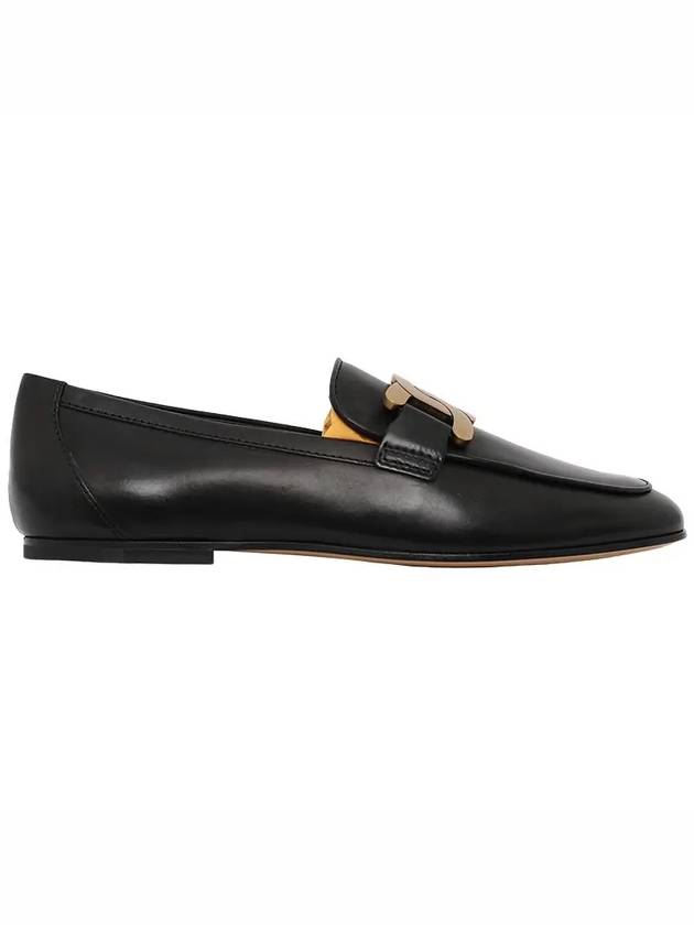 Kate Metal Logo Leather Loafers Black - TOD'S - BALAAN 2