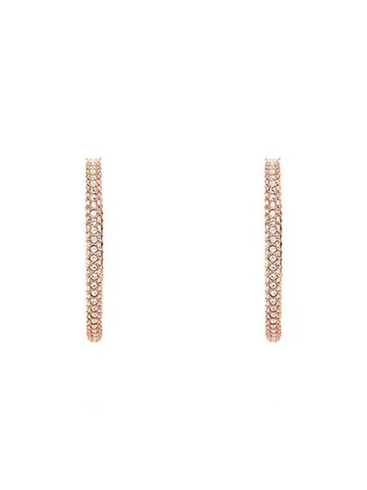 Dextera Crystal Large Hoop Earrings Rose Gold - SWAROVSKI - BALAAN 1