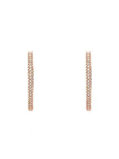 Dextera Crystal Large Hoop Earrings Rose Gold - SWAROVSKI - BALAAN 1