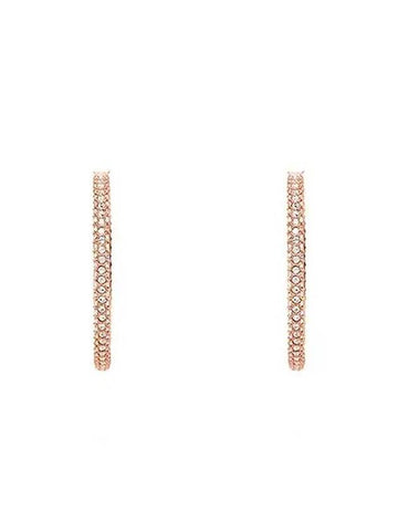 Dextera Crystal Large Hoop Earrings Rose Gold - SWAROVSKI - BALAAN 1