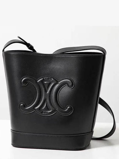 Cuir Triomphe Calfskin Small Bucket Bag Black - CELINE - BALAAN 2