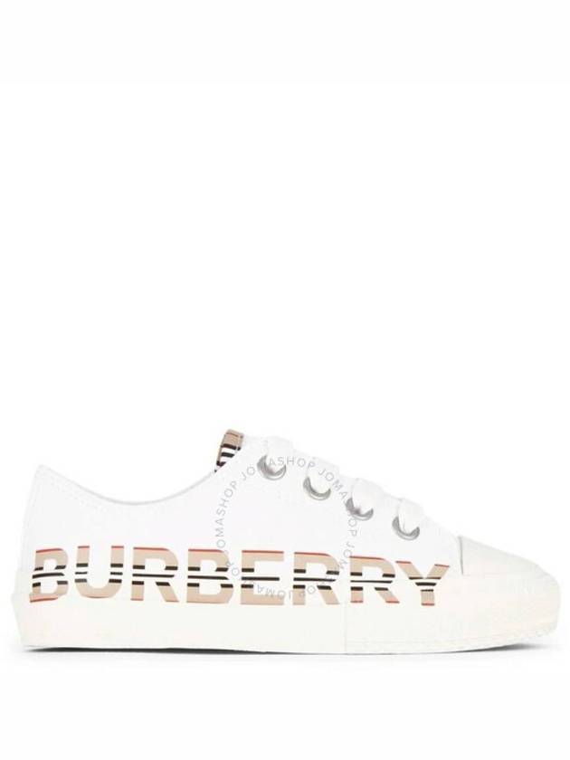 Kids Icon Stripe Logo Print Sneakers White - BURBERRY - BALAAN 1