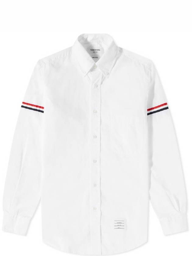 Men's Poplin Grosgrain Armband Classic Long Sleeve Shirt White - THOM BROWNE - BALAAN 2