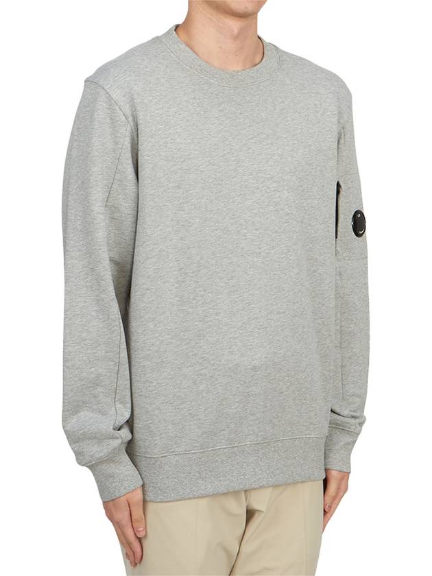 Diagonal Raised Fleece Sweatshirt Grey Melange - CP COMPANY - BALAAN 4