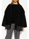 Embroidered Scarf Jacket Black - TOTEME - BALAAN 3