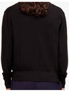 Red Heart Logo Merino Wool Cardigan Black - AMI - BALAAN 5