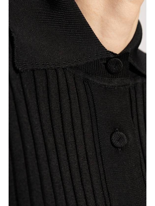 JIL SANDER Ribbed Polo Shirt, Women's, Black - JIL SANDER - BALAAN 5