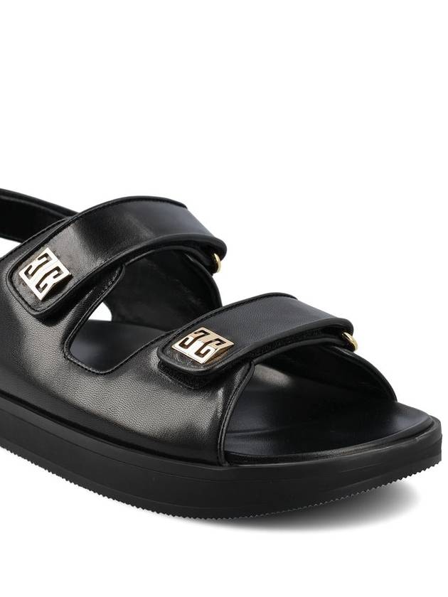 4G Strap Leather Flat Sandals Black - GIVENCHY - BALAAN 5