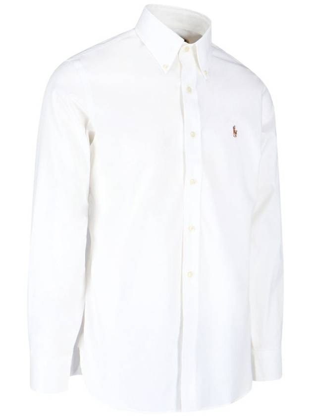 Embroidered Pony Long Sleeve Shirt White - POLO RALPH LAUREN - BALAAN 8